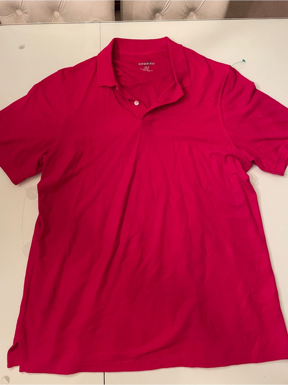 Harbor Bay Men's Bright Pink Polo Shirt